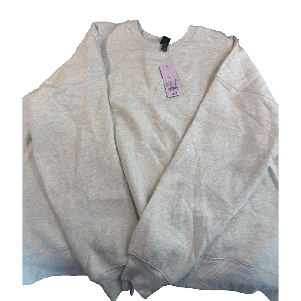 Wild Fable Women's Oversized Pullover Sweatshirt Heather Gray Large